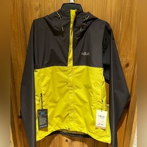 RAB Mens Downpour Eco Jacket Graphene/Zest